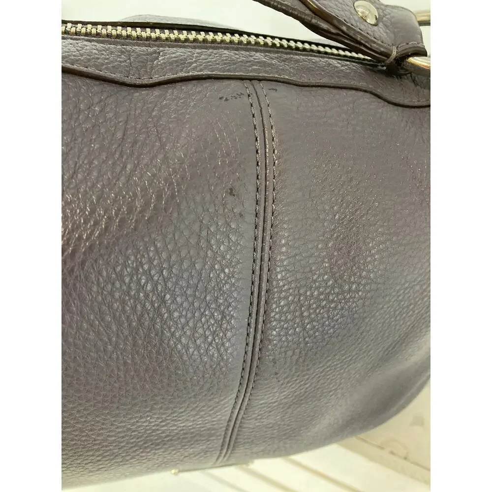 COACH F23960 PURPLE -GRAY PEBBLED LEATHER HOBO BAG